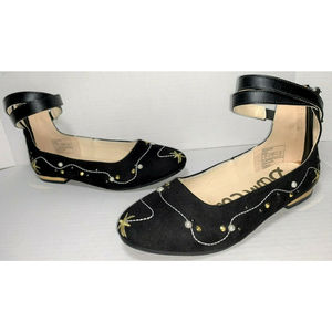 Sam Edelman Felicia Josie Black Zipper Strappy Ballet Flat Dress Shoes Girl's 3